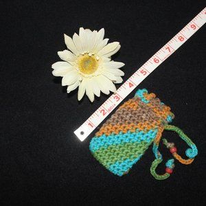 🌈 NEW Crochet Medicine Coin Crystal Holder Boho HANDCRAFTED